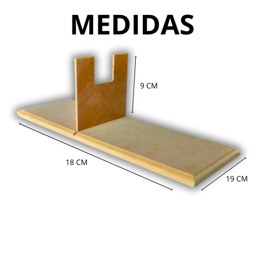 Suporte para cola quente em MDF madeira crua 18x9x9