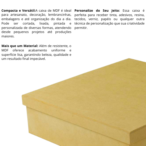 Caixa MDF madeira cru para tampa sapato 9x9x5