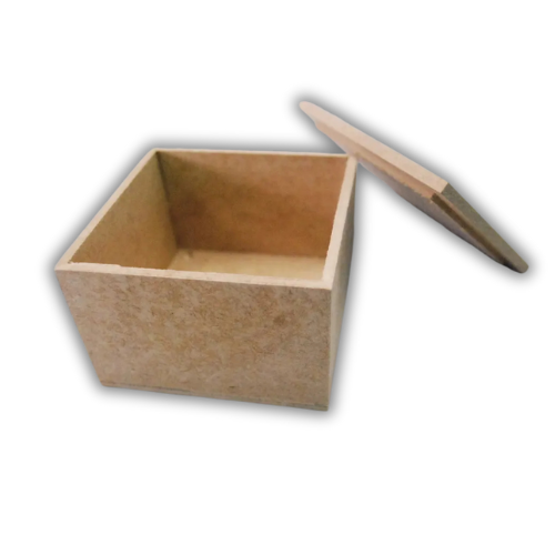 Caixa em MDF madeira crua lembrancinha tampa encaixe 7x7x5