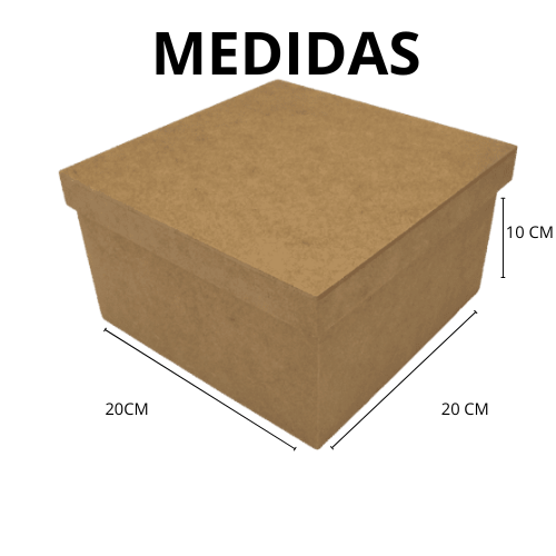 Caixa de MDF Cru 20x20x10 Tampa de Sapato – Madeira Natural para Artesanato e Personalização