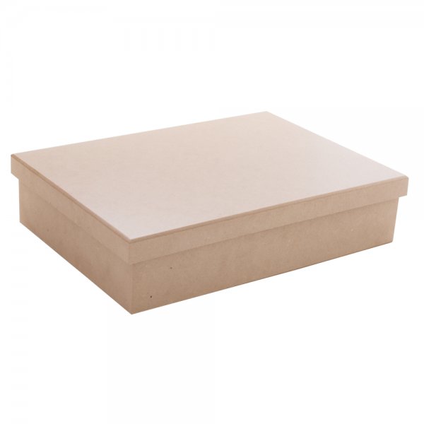 Caixa de MDF cru madeira para 500 folhas sulfites 34x24x7cm
