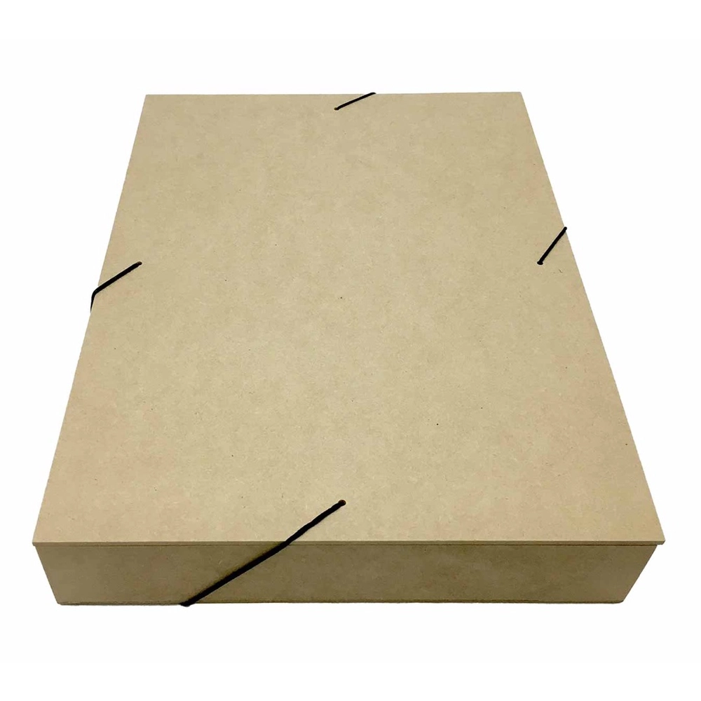 Caixa em MDF cru com Elástico tipo para documentos 36x26x5,5 cm