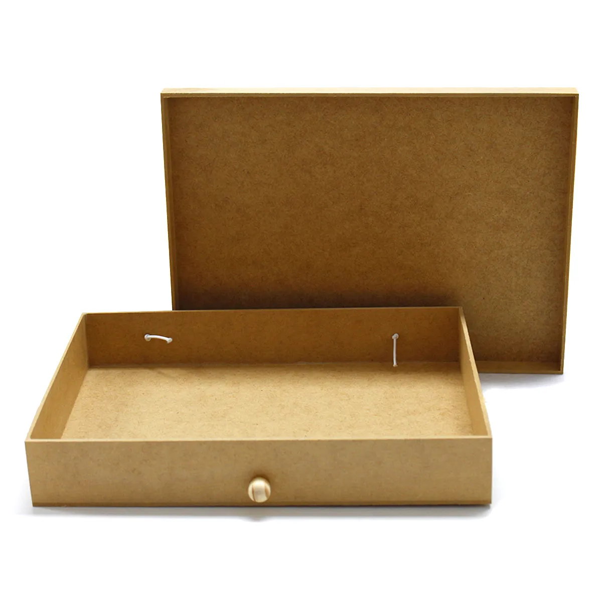 Caixa em MDF cru com Elástico tipo sapato para sulfite 31x22x4 cm